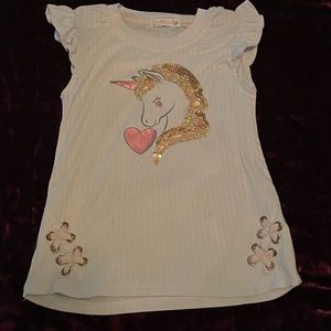Young Hearts - Girls 6X Unicorn Sequin Shirt